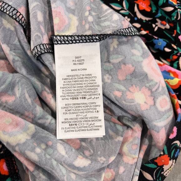 Boden Floral Jersey Maxi Dress Long Sleeve Embroidered Neck Line 6R NWT - Picture 9 of 10